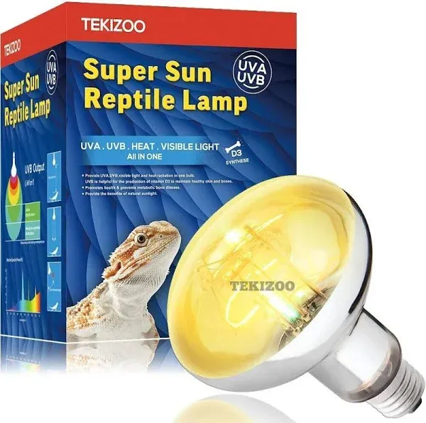 TEKIZOO UVA UVB Super Sun Reptile Lamp 160W High Intensity Heat Basking Lamp D3