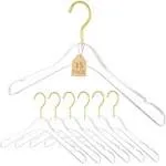 YEBIAO 15 Pack Acrylic Hangers Clear and Gold Hangers Premium Quality Clear Acrylic