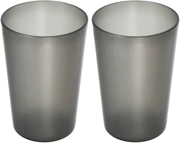 Unique Bargains 2Pcs Bathroom Toothbrush Tumblers PP Cup Gray Black 4.52&#034;x3.03&#034;