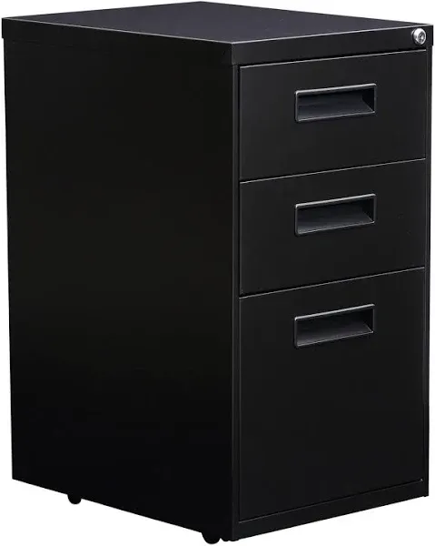 Alera ALEPABBFBL Pedestal File Cabinet, 15-7/8w x28-1/4h x19-3/4d, Black