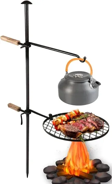 Campfire Cooking Grate Fire Pit 360° Rotatable Swivel Grill Grate