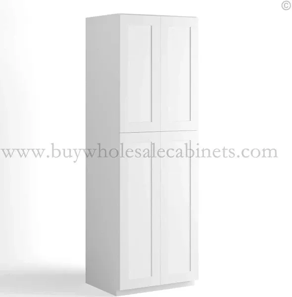 Shaker White Plywood Floor Wall Pantry Kitchen Cabinet