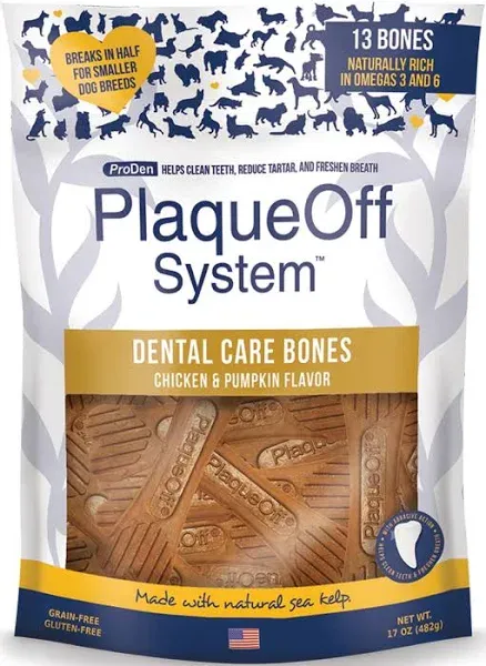 Plaque Off Dental Bones Chicken & Pumpkin Flavor