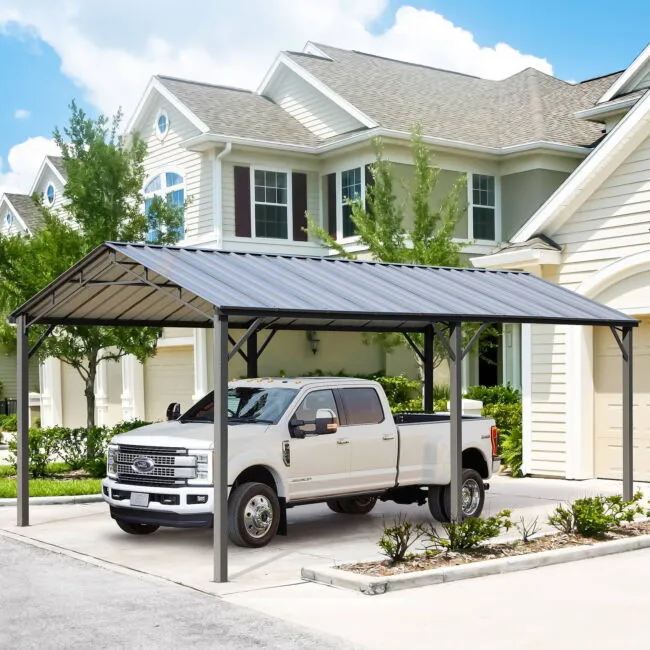 12 ft. W x 20 ft. D Metal Carport, Car Canopy, and Shelter