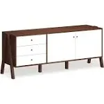 Baxton Studio Harlow Mid-Century Modern Scandinavian Sideboard Cabinet, Walnut/White