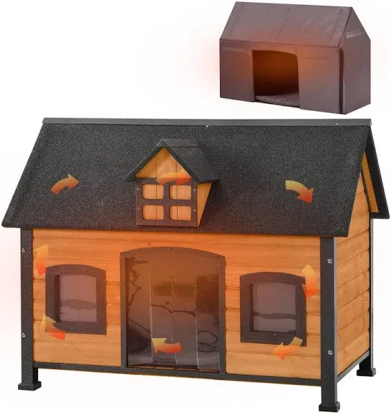 Aivituvin Insulated Outdoor Dog House with Liner