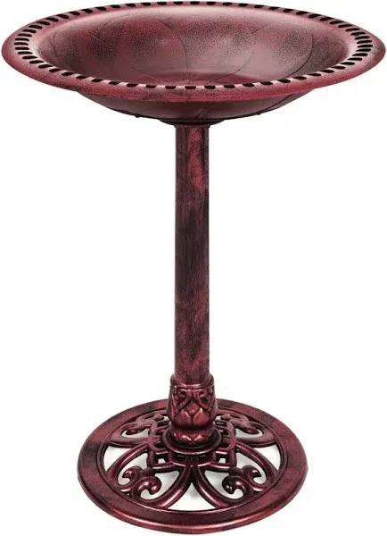 Best Choice Products Outdoor Rustic Pedestal Bird Bath Accent