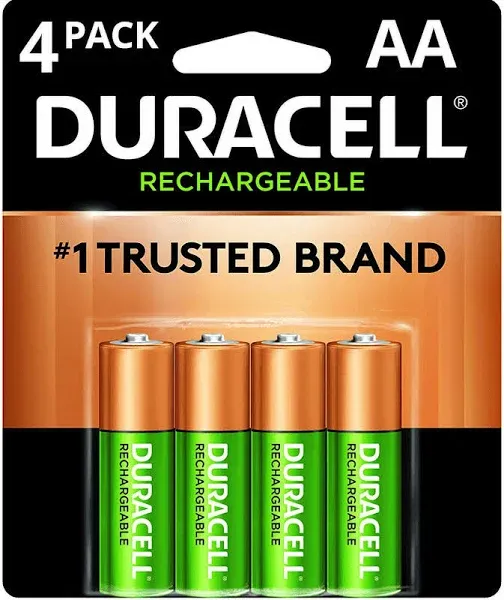 New Duracell  AA Rechargeable Batteries, NiMH Pack Of 4 Batteries - Sealed 