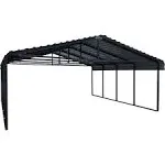 Arrow Galvanized Steel Carport in Charcoal - 20' x 20' x 7'