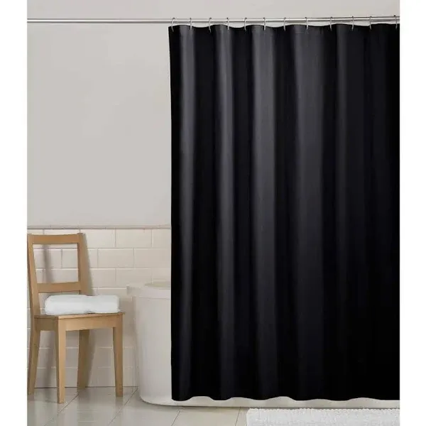 Maytex Fabric Shower Curtain Liner (Black)