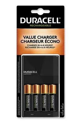 Duracell ION SPEED 1000 Rechargeable Battery Charger，Includ<wbr/>e 4 AA NiMH Batteries