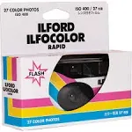 Ilford Ilfocolor Rapid Retro Single Use Camera with 31mm Optical Lens and 27 Exposures (White)