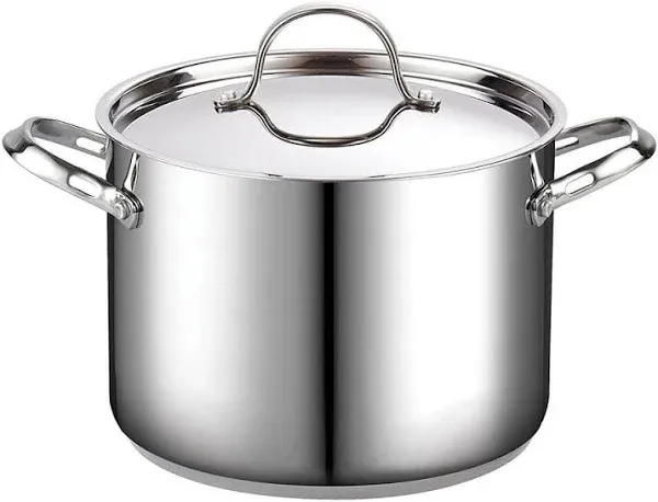 18/10 Stainless Steel Stockpot 12-Quart, Classic Deep Cooking Pot Canning Cookwa