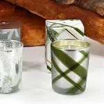  Frasier Fir Candle – Frosted Plaid Jar Candles – Green &amp; White Candle Jar 