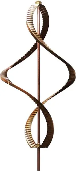 Stanwood Wind Sculpture Kinetic Copper Dual Helix Spinner