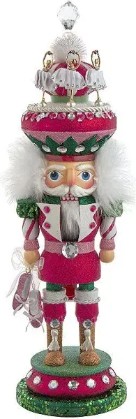 Kurt Adler Pink and Green Ballet Soldier Nutcracker, 17.5"