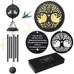 Solar Tree of Life Wind Chimes, Memorial Gift for Mom, Wind Chimes for Outsid...