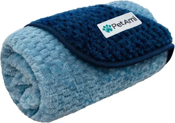 PetAmi Waterproof Fleece Dog Blanket, Pet Blanket Small Medium Large Dogs, Waffle Textured Throw Bed Couch Protector Indoor Cat