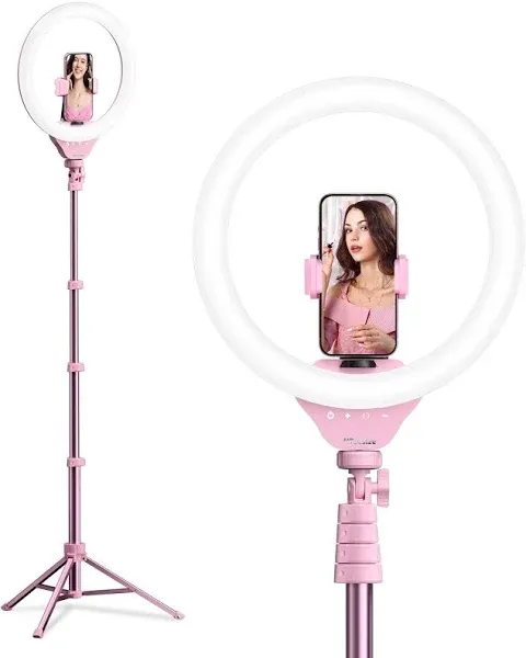 12&#039;&#039; RGB Selfie Ring Light with 62’’ Tripod Stand for Video Recording＆Live Strea