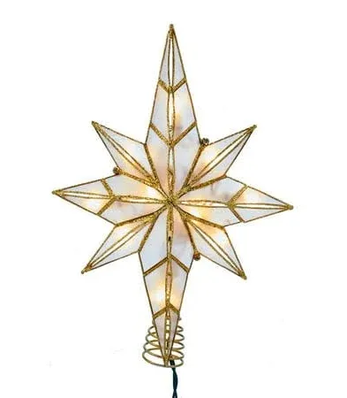 Kurt Adler 10-Light Capiz Bethlehem Star Treetop