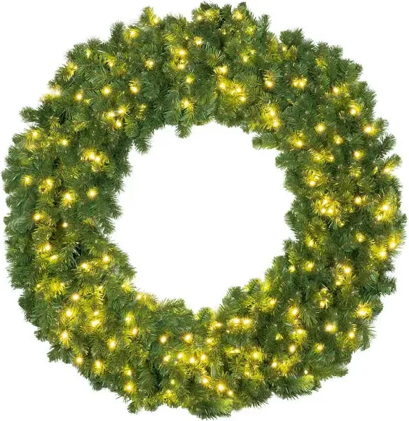 Prelit LED Heavy Duty Sequoia Outdoor Artificial Christmas Wreath 2&#039;-4&#039; Sizes