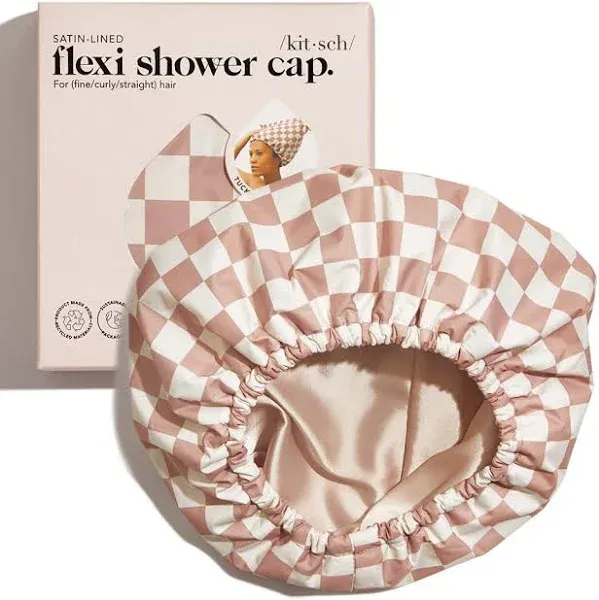 Kitsch Satin Lined Flexi Shower Cap