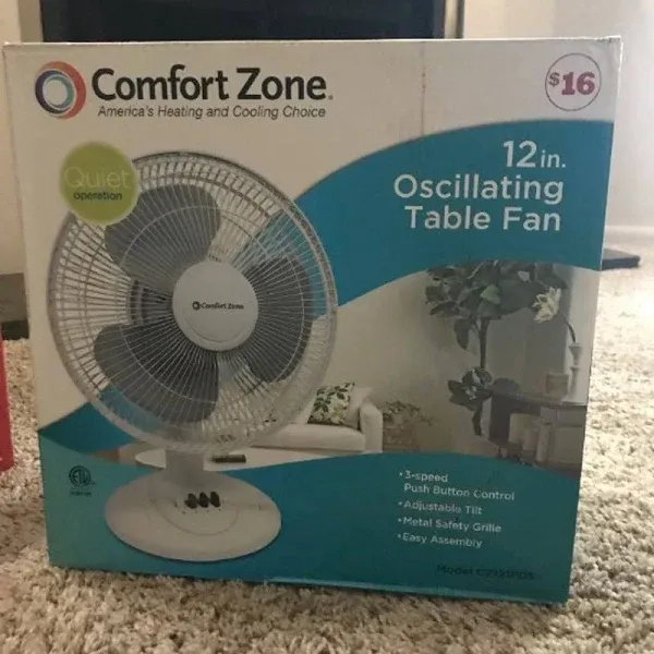 Comfort Zone Oscillating Table Fan