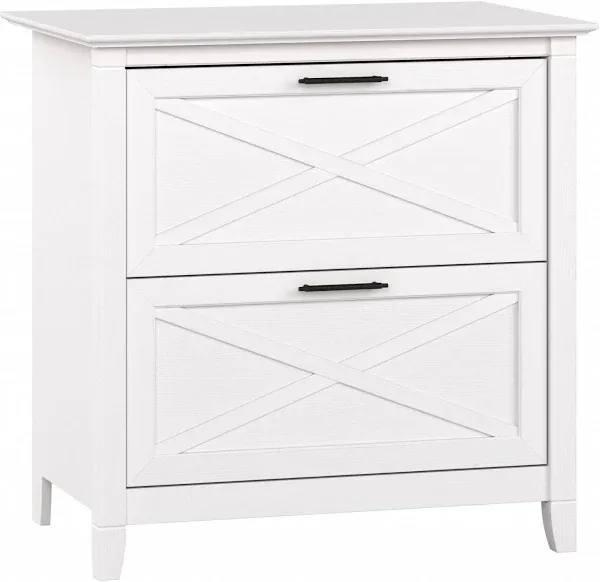 Bush Furniture Key West 2 Drawer File Cabinet in Pure White Oak