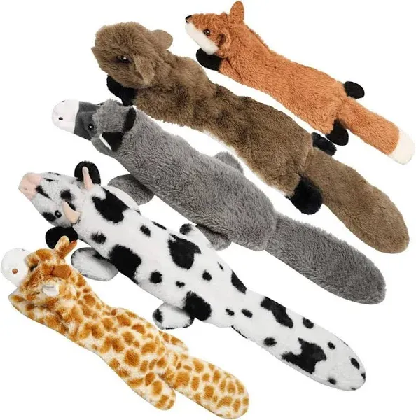 Nocciola Jungle Series Crinkle Squeaky Stuffing-Free Dog Plush Toy Variety Pack