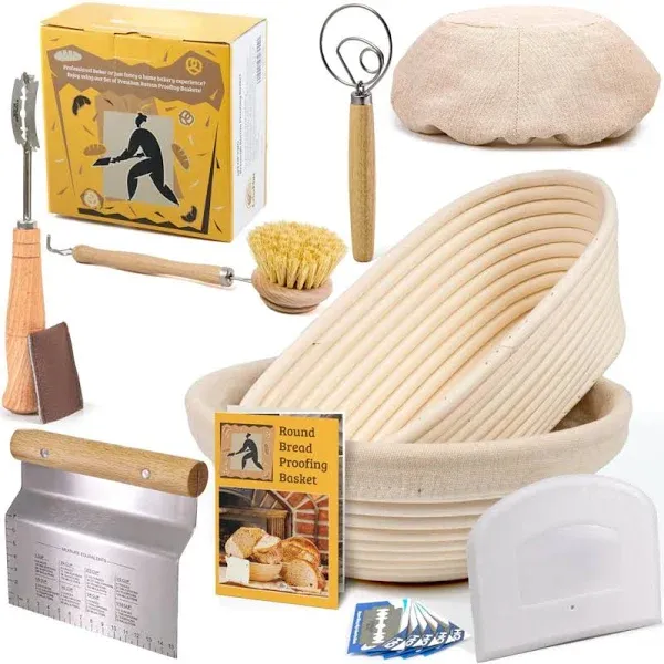 Banneton Bread Proofing Basket Starter Kit