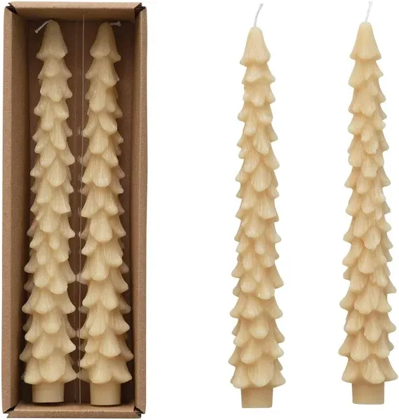 Unscented Tree Shaped Taper Candles (Set of 2)