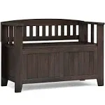 Simpli Home - Acadian Small Entryway Storage Bench - Brunette Brown