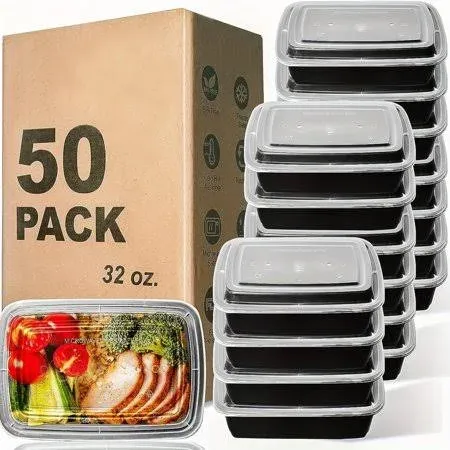 Ezalia 50 Pack Meal Prep Containers