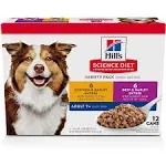 Hill's Science Diet Senior 7+ Canned Dog Food Variety Pack, Chicken, Beef, 13 oz, 12 Pack