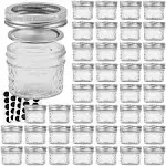 40-Pack 4oz Food-Grade Mason Jars with Silver Lids - Perfect for Preserving