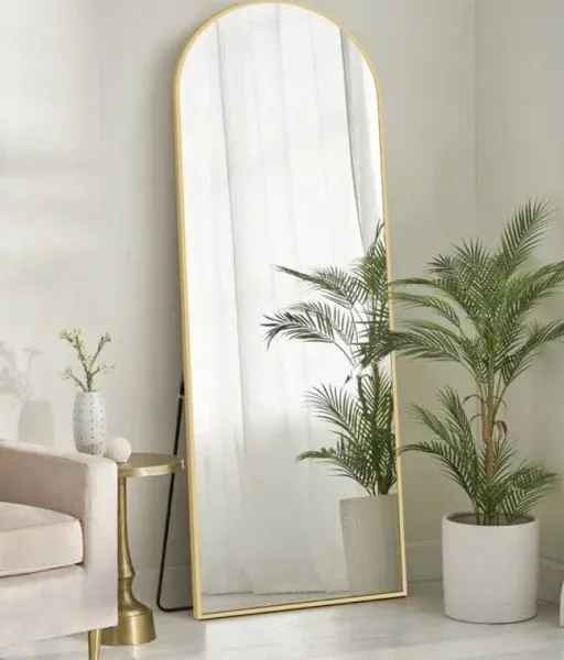 64"x21" Arched Full Length Mirror Free Standing Leaning Mirror Hanging Mounted Mirror