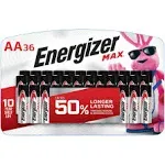 Energizer Max Alkaline AA Batteries - 36 / Pack