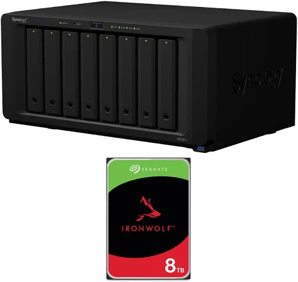 Synology DiskStation DS1821+ NAS Server with Ryzen 2.2GHz CPU, 32TB SSD Storage