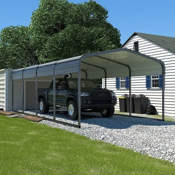 Veikous 12 ft. x 20 ft. Carport Garage Car Boat with Canopy and Shelter