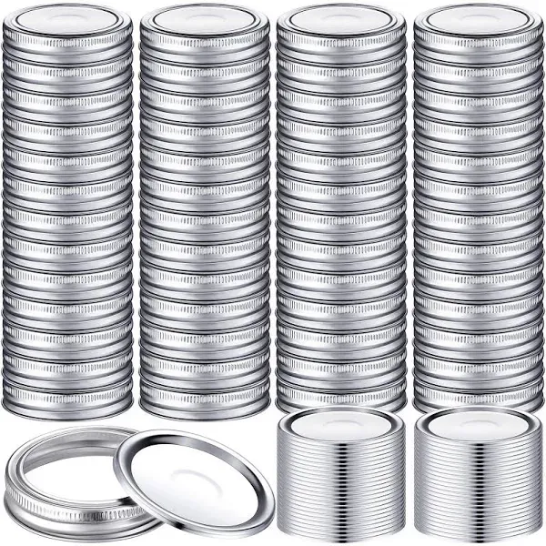 Htaiguo 100 Pieces Canning Jar Lids and Bands Set