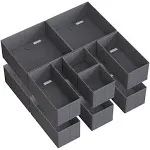 SONGMICS Foldable Fabric Storage Bins for Socks, Underwear, Bras, Ties, Scarves Gray / 6 Set