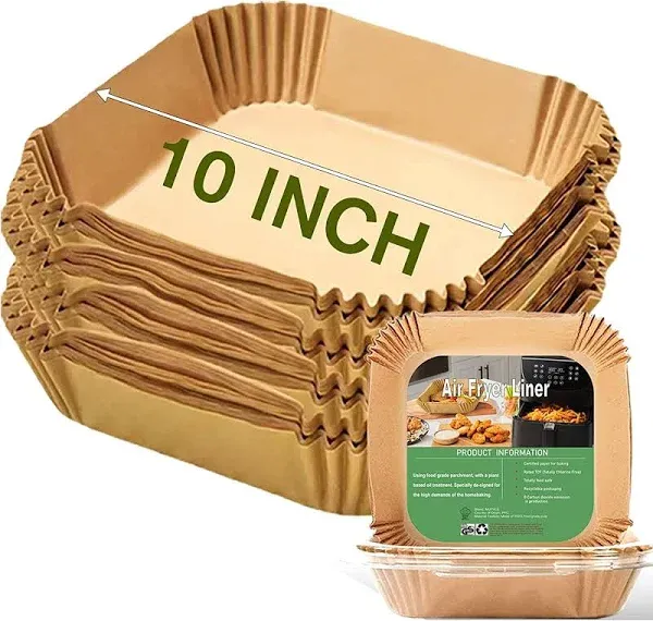 Large Air Fryer Disposable Paper Liners Square 9 Inch 125 Pcs Parchment paper...