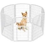 Iris 34" Exercise 8-Panel Pet Playpen with Door White