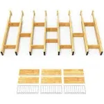 SpaceAid Adjustable Bamboo Drawer Dividers with Inserts - Expandable Organizers for Home and Office, 8 Dividers with 18 Inserts