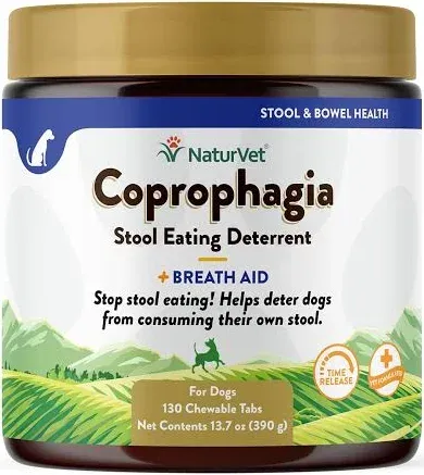 NaturVet COPROPHAGIA Soft Chew Bottle Dog Stool Eating Deterrent 130 count