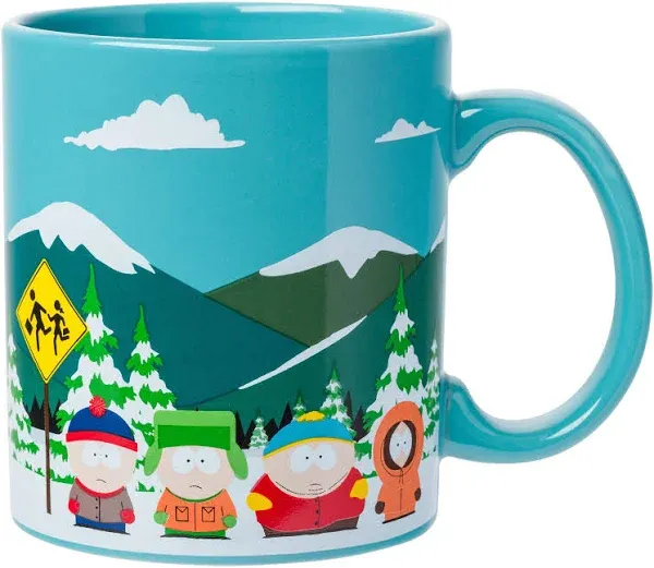 Silver Buffalo South Park Bus Stop Ceramic Mug