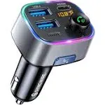 Syncwire Bluetooth 53 FM Transmitter For Car 48W Max Dual USB Car Gray