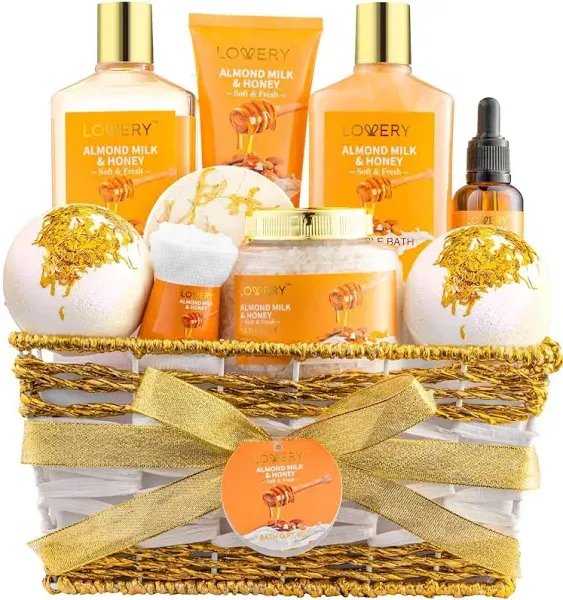 Luxe Almond Milk and Honey Spa Gift Basket