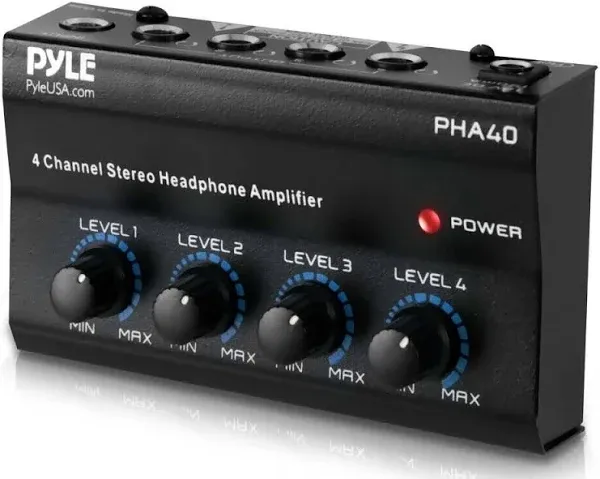 Pyle PHA40 4 Channel Stereo Headphone Amplifier