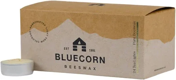 Bluecorn Beeswax 100% Pure Beeswax Tealight Candles